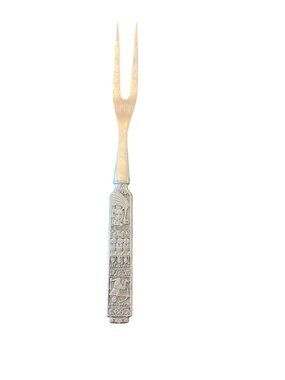 Vintage Konge Tinn Norwegian Pewter Carving Fork Viking Handle 10"